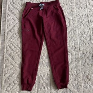 Figs Maroon Jogger Pants